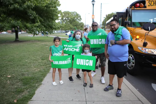 AFSCME members at rally